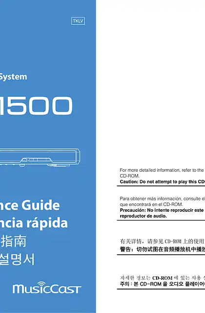 yamaha雅马哈SRT-1500 Quick Reference Guide
